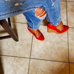 FOREVER 21 XXI Size 8.5 Wedge cork 4" heel